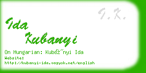 ida kubanyi business card